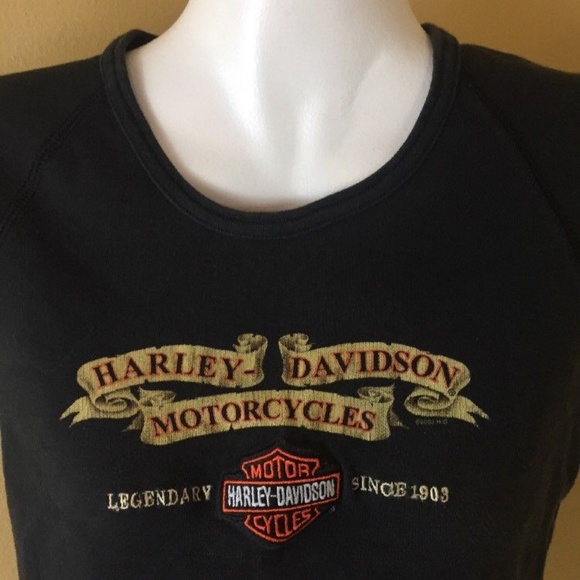HARLEY DAVIDSON WOMENS SMALL T-SHIRT CAPED SLEEVE - Picture 3 of 8
